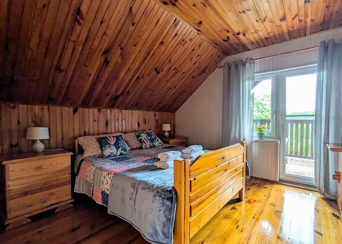 Prázdninový dům Rozany Ogrod - Dom Pod Lasem, Z Widokiem Na Jezioro I Kominkiem, Rowery, Lodka, Rowerek Wodny Przezmark